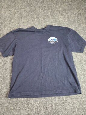 American Eagle Outfitters Après Ski Club Graphic Tee Boxy Fit Navy Blue M Cotton
